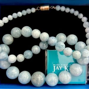 Light blue marble beaded necklace